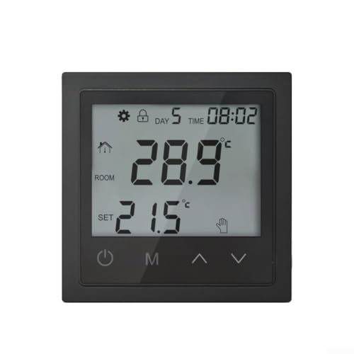 Termostato digital controlador de temperatura para calefacción de suelo con sistemas de calefacción de película eléctrica con panel de control, 86 x 86 x 40 mm