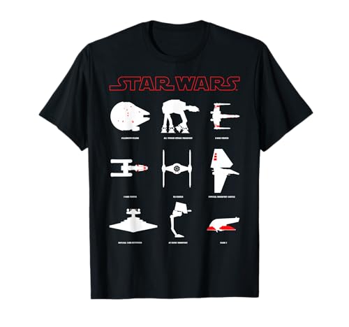 T-shirt Star Wars Battle Vehicle Silhouette en coton pour fan de science-fiction