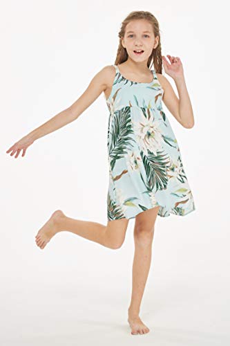Girl Hawaiian Classic Empire Dress with Elastic Strap in Day Dream Bloom4