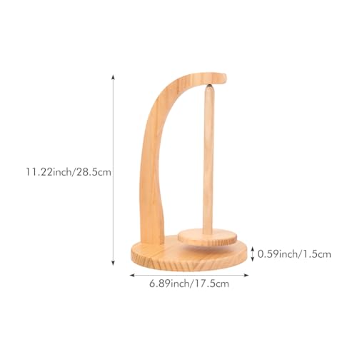 Image of Yarn Holder for Knitting and Crocheting, Magnetic Yarn Ball Holder, Yarn Spindle Dispenser, Crochet Gift for Knitting Lovers,Wooden Yarn Spinner for Crochet(Color:Natural Wood)