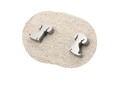 ⊹⊱✿ HUNDE EDELSTAHL OHRSTECKER ✿⊰⊹ ROBUSTE KLEINE STECKER EDELSTAHL IN SILBER Kinder Ohrringe mit Tier, Hund, antiallergisch