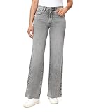 kensie Jeans for Women The Kaya Ladies High Rise Wide Leg Raw Hem 32-Inch Inseam, Grayson, 4