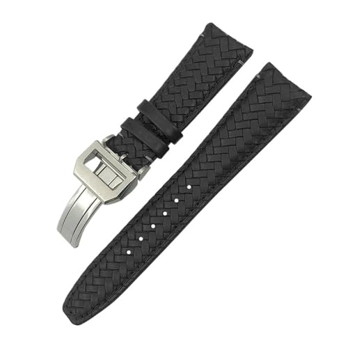 Bracelet de montre cuir de vachette tissé bleu 20mm 21mm 22mm pour montre