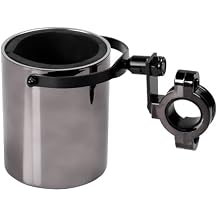 Motorcycle Cup Holder ABS Chromed Handlebar Mount Cup Drink Water Bottle Holder for Motorcycle Bike Chrome Black