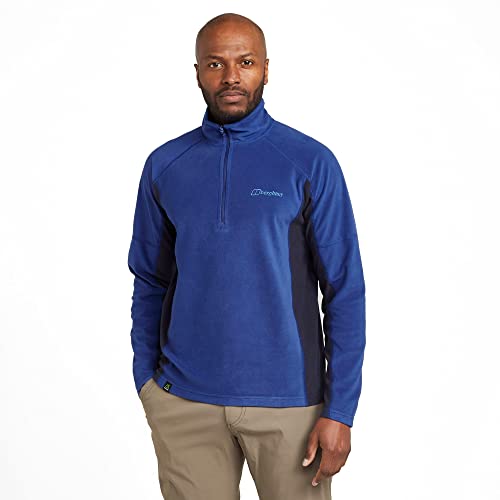 Berghaus Men's Hartsop Polartec® Half-Zip Fleece, Men's Midlayer, Men's Hiking & Outdoor Recreation Clothing (M, Blue)