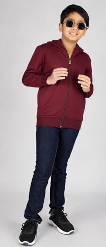Image of ADBUCKS Unisex Fleece Cotton Zipper Sweatshirt with Hoodies for Boys and Girls