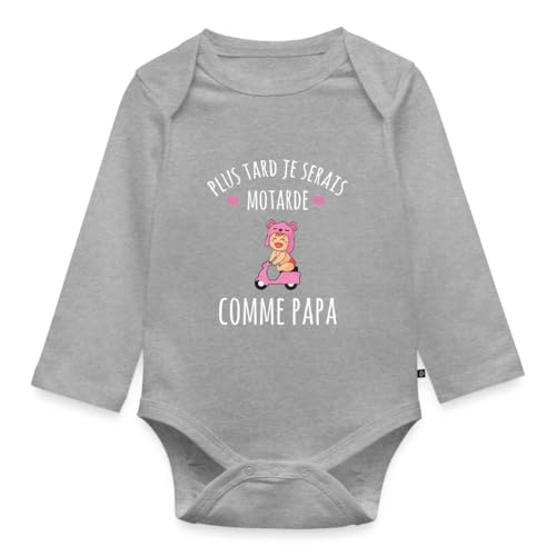 Body manches longues bébé bio Plus tard je serais motarde comme papa cadeau naissance
