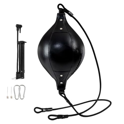 Double End Bag - Pelota De Boxeo Portátil - Saco de Boxeo con PU Cuero Elástico para Entrenamiento de Coordinación y Core en Gimnasio