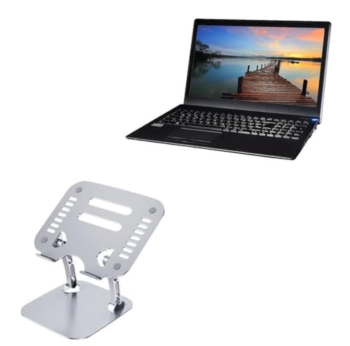 BoxWave Stand and Mount Compatible with NEXOC S1501 - Executive VersaView Laptop Stand, Ergonomic Adjustable Viewing Angle Metallic Riser - Metallic Silver