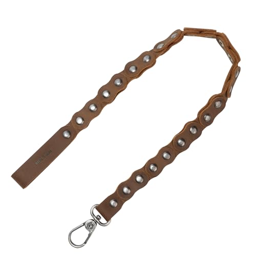 Hide & Ride, Trouser Chains for Bikers, Wallet Chain, Jeans Pocket Chain, Belt Accessory, Full Grain Leather, Handmade, Bourbon Brown