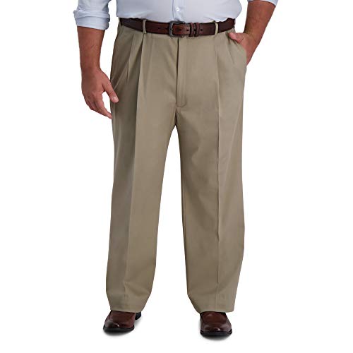 Pantalon casual Haggar kaki idéal pour le bureau et les sorties du week-end