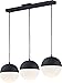ET2 E20363-92BK Half Moon JA8 Compliant Spun Metal Semi Sphere & Satin White Glass Linear LED Pendant Ceiling Lighting, 3-Light 27 Total Watts, 9"H x 30"L, Black