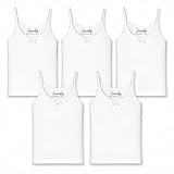 SAMILY Spaghettiträger Mädchen Baumwolle 5er Pack Unterhemden Bequeme Unterwäsche (DE/NL/SE/PL, Numerisch, 146, 152, Regular, White)