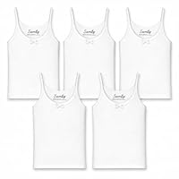 SAMILY Spaghettiträger Mädchen Baumwolle 5er Pack Unterhemden Bequeme Unterwäsche (DE/NL/SE/PL, Numerisch, 98, 104, Regular, White)
