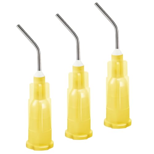 Omnia Dental Grade 20G Pre Bent Flow Dispensing Etch Tips | 100 Pcs Blunt Tip Dispensing Disposable Oral Irrigation Tips for Multi-Use