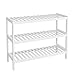 Scaffale Scarpiera Scarpe Portascarpe Multiuso Sgabello bambù 3 Ripiani scaffale bagno salvaspazio Mobiletto per Scarpe 70 x 26 x 55cm (Bianco)