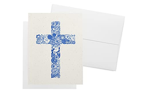 Image of Twigs Paper Christian Cross Greeting Cards, 24 Blank Note Cards | Small size, matching envelopes included, bible verse & scripture, faith & encouragement