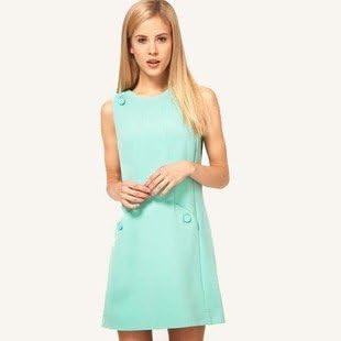 Amazon Co Jp ミント グリーン タンク ボタン デザイン ベーシック ワンピース ドレス 春 夏 物 大人 かわいい インポート 服 ファッション小物