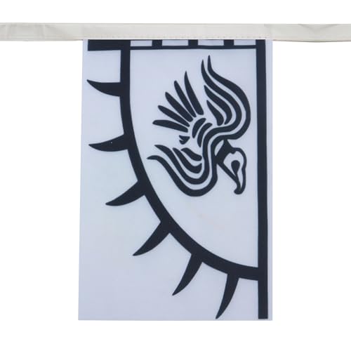 Image of AZ FLAG Viking Raven 6 meters BUNTING Flag 20 flags 9'' x 6'' - Scandinavia STRING flags 15 x 21 cm