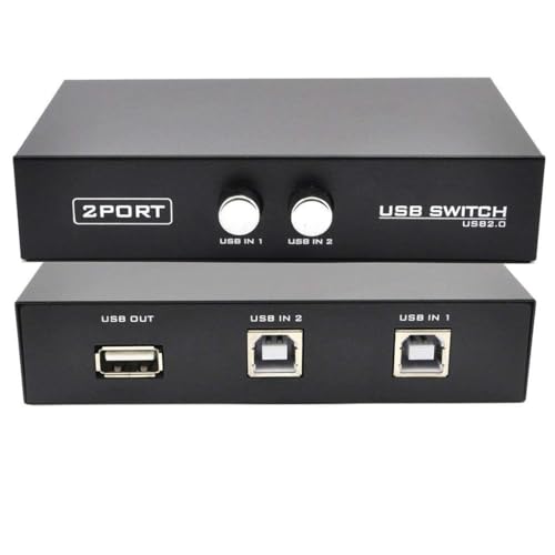 Image of 2 Ports USB Switch for PC Sharing Switch Hub Box, Printer Splitter for Two Computers Sharing 1 Scanner Printers Projector Camera and Keyboard