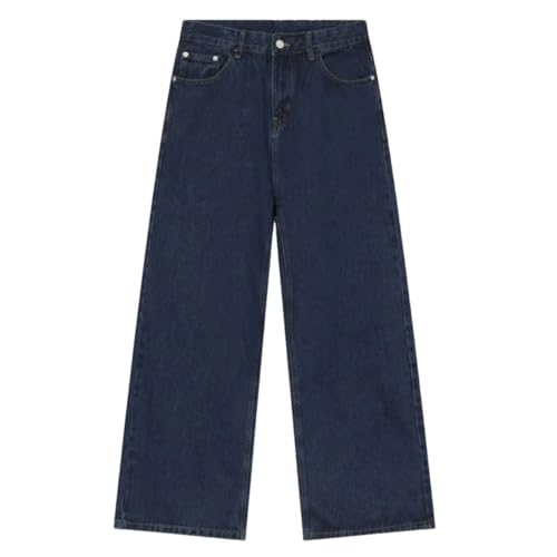 Men's Wear Straight Denim Pants Korean Medium Waist Jeans