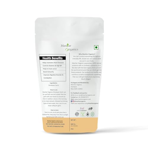 ManHar Organics Kashmiri Garlic (Lehsun) 100 grams, A Taste Of Himalayan Tradition, Premium Himalayan Single Clove Garlic For Strong Immunity & Diabetes