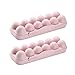 UPKOCH 2 soportes para huevos para frigorífico, bandeja de plástico para 12 huevos, caja de almacenamiento para huevos, huevera con tapa (rosa)