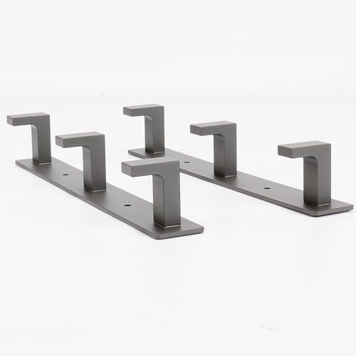 Image of Coat Rack, Heavy Duty Stainless Steel 3 Tri Coat Hook Hanger, Wall Mounted Wall Hooks, Rustic Clothes Hook /Key Hook Rail for Bathroom Kitchen Entryway(2 Pack, 3 Hook Grey)