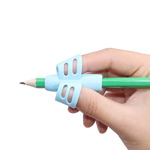Ergonomic Pencil Grips Silicone Pencil Holder Pen Writing Aid Grip Trainer Posture Correction Tool Finger Grip for Children Kids Students Adults Preschools Handwriting 3 Pack