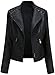 FLYCHEN Mujer Chaqueta Cuero Sintético Biker Chaqueta Saco Blazer Leather Jacket Chaqueta para Mujer Chaqueta con cremallera, 1 negro, L