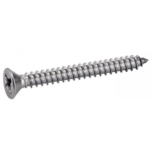 200 viti a lamiera svasata Pozidriv, 2,2 x 6,5 mm, DIN 7982, ISO 7050, NFE25-656, UNI 6955, in acciaio inox A2, D-Work