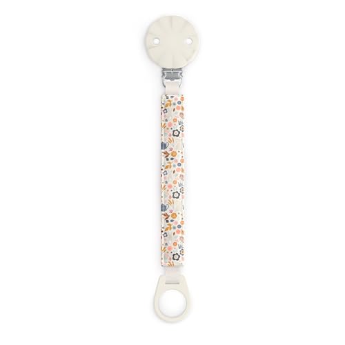 Suavinex, Attache Tétine en Tisu, Attache-Sucette avec Clip et Plaque en Silicone, pour Bébés +0 Mois, pour la Sucette Wonder et Wonderland, Floral