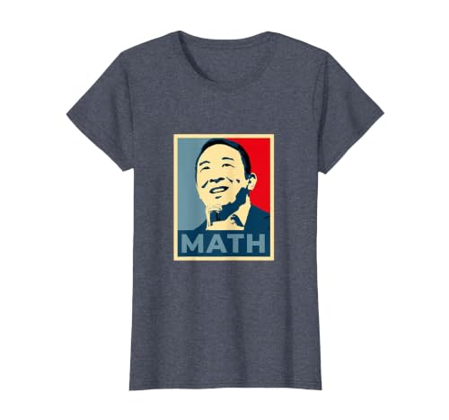Andrew Yang for President of USA Math Yang Gang Graphic T-Shirt, Women, Heather Blue, Large