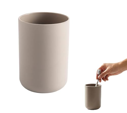 GoodTool Toothbrush Cup Toothbrush Holders bathroom cup 350ml Plastic Mouthwash Rinse Cups Slim Plastic Rinsing Cup for Family and Kids (Brown)