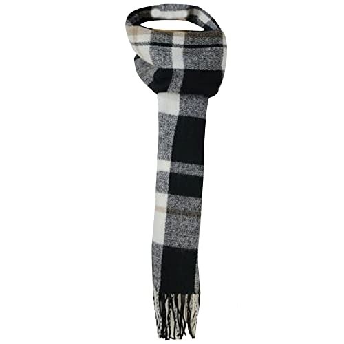 HyFASHION Womens/Ladies Supersoft Tartan Scarf (One Size) (Black/White/Grey)