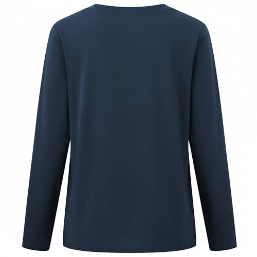VOGRYE Underscrub Long Sleeve Women - Crew Neck Scrubs Undershirts for Nurse with Soft Fabric Scrub Tops (Navy,XX-Large)