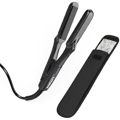 LOVANI Mini Flat Iron 0.5 Inch, Dual Voltage Travel Hair Straightener For Short To Medium Hair & Bangs, Small Size Ceramic Tourmaline 3D Floating Plates, HeatResistant Pouch Included