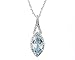 KOKAV 14K White Gold Genuine Aquamarine 1Ct Marquise, Diamond Fashion Pendant