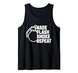 FPS Gaming Nade Flash Smoke Repeat Video Game Grenade Meme Tank Top