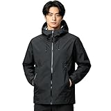 [LiXiangBo] ゴアテックス ジャケット メンズ レディース カップル向け レインウェア 防水ジャケット 上着 軽量 防風 防雨 透湿 帽子付き 日常の雨具 フィッシング ハイキング 登山 アウトドア 男女兼用927999 (2XL,ブラック)