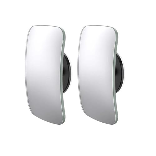 2PCSBlind Spot Mirror 360 Degree Adjustable Rearview Convex Mirror Car Reverse Wide Angle Parking Rimless(2PCS)
