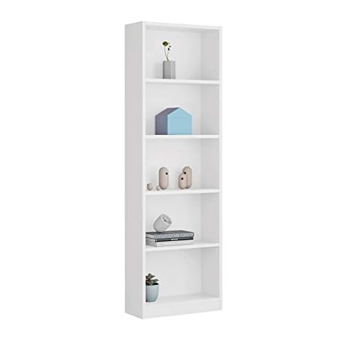 Habitdesign Estantería Juvenil 6 baldas, Librería Vertical, Modelo I-Joy, Acabado en Color Blanco Artik, Medidas: 180 cm (Alto) x 52 cm (Ancho) x 25 cm (Fondo)