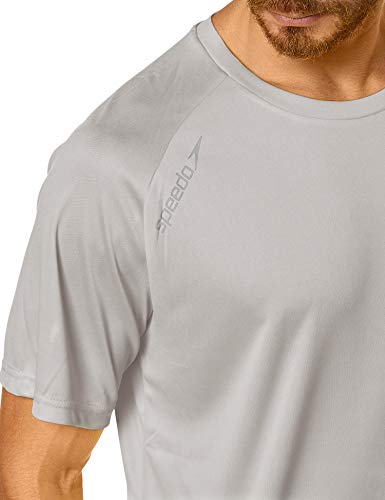 Speedo Raglan Basic Camiseta de Manga Curta, Homens, Cinza, G