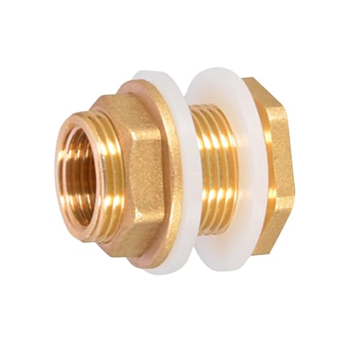 Conector de tanque de agua, conector de manguera de jardín - Conector de mamparo para manguera de jardín macho de latón,Conector de conector para tanque de agua con tuerca para conexión de manguera