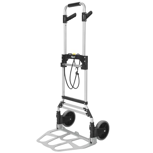 Zelsius Carretilla plegable de hasta 150 kg, carretilla de mano para cajas de bebidas, carretilla plegable, camión de leña, ayuda para transporte con ruedas, carro de transporte, plegable