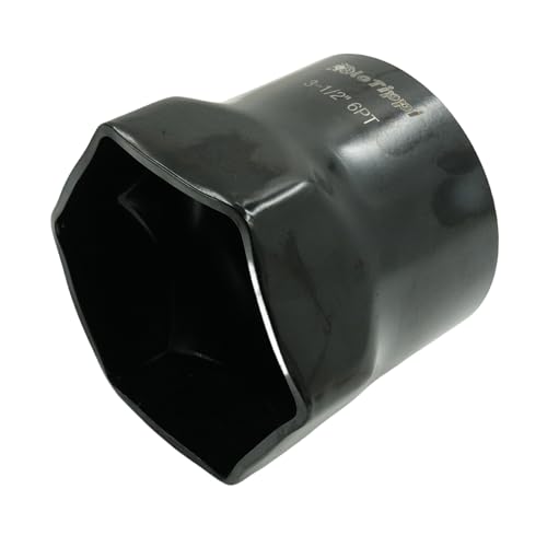 Image of 3-1 /2-Inch 6 Point Wheel Bearing Locknut Socket, 3 /4-Inch Drive, for Axle Nut Socket, Remove and Install Wheel Bearing Nuts, Carbon Steel, Powder-Coated (3-1 /2 inch 6PT, 3 /4 inch Drive)