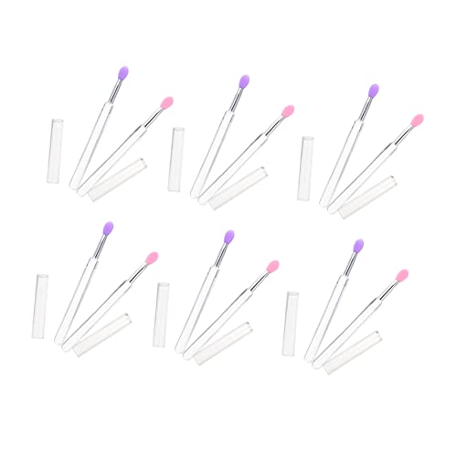 IWOWHERO Silicone Lip Mask Brush Set 6pcs Eye Shadow Stick for Lip Mask Makeup Brushes for Smooth Application