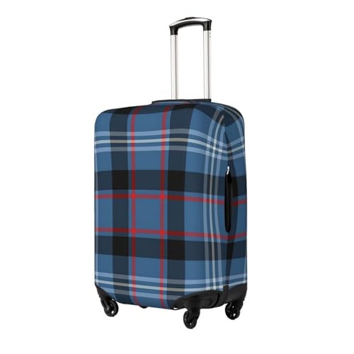 Fitzgerald Tartan Pattern Blue Irish Plaid Luggage Cover, Protective Washable Suitcase Cover - Travel Fashion Elastic Suitcase Protector Small2