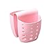 BIBOKAOKE Duschablage zum Hängen ohne Bohren Schwammhalter Seifenkorb Seifenhalter Küche Organizer Abfluss Lagerregal Hängekorb Aufbewahrungstasche (Rosa, 12,3 cm x 10,5 cm x 9 cm)