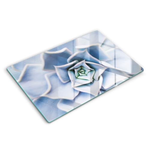 Planche à découper 80x52cm multifonctionnelle en verre résistant Wallfluent fleur - 2